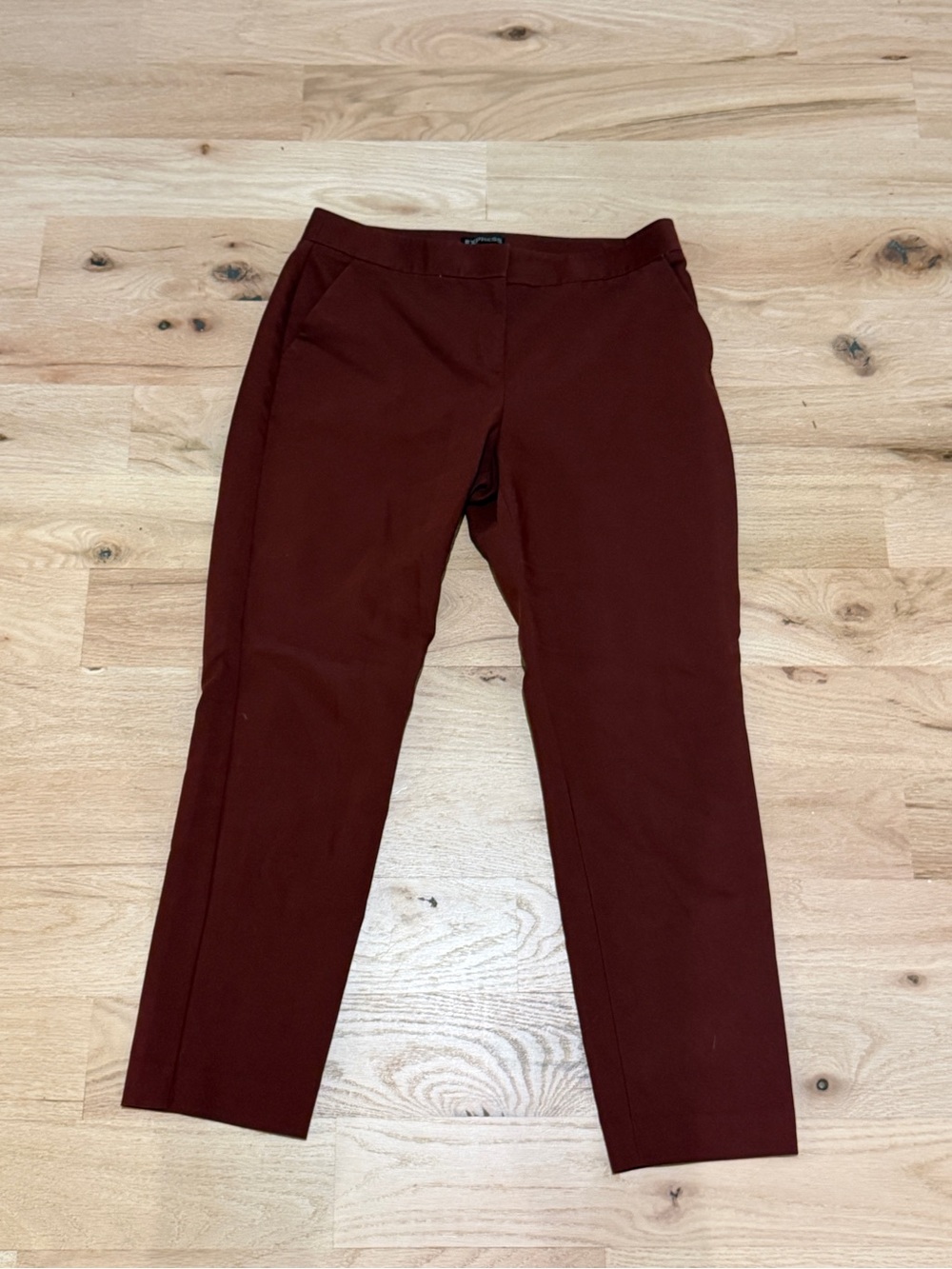 Express Columnist Slim Ankle Pant - Burgundy